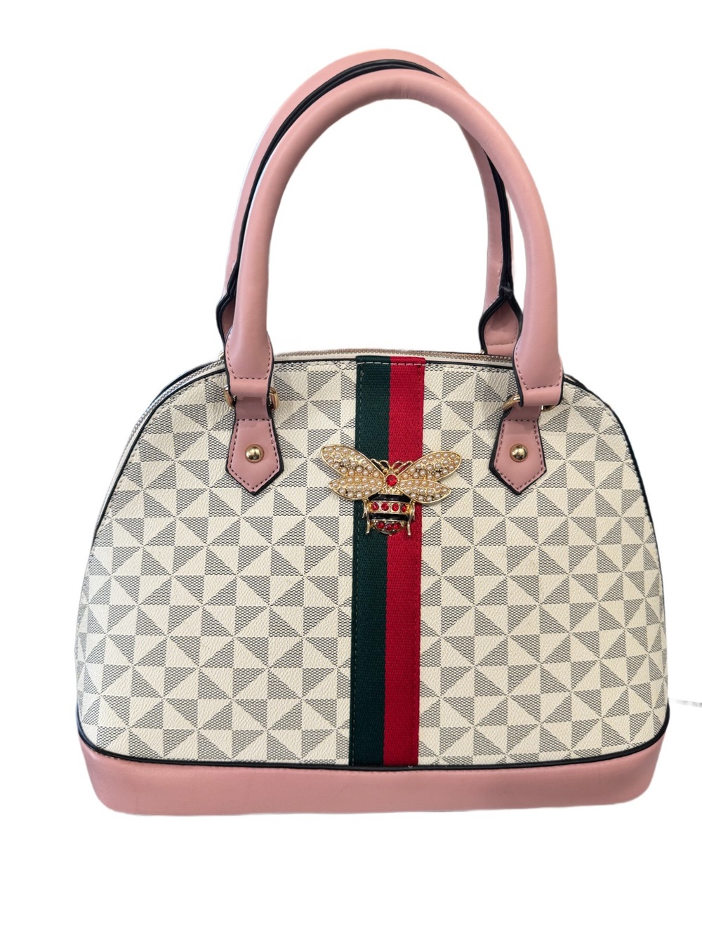Pink Trim Bee Accent Women's Satchel Bag